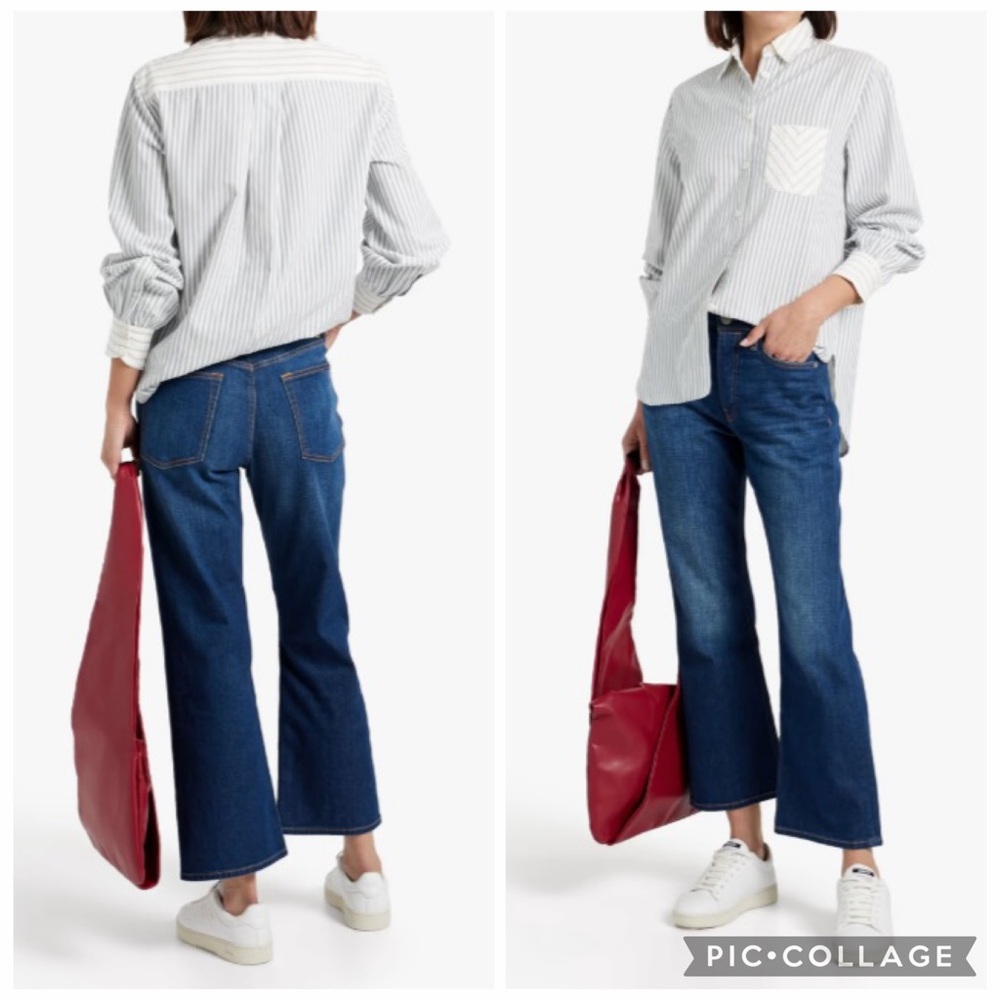 Rag & Bone Maya Cropped High-Rise Flared Jeans Minimalist Sleek Casual Size 23